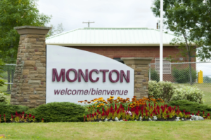 Welcome to Moncton, New Brunswick, Canada sign.