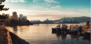 View of Vancouver skyline and water.