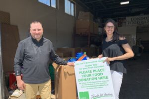 PSD Citywide staff donating items to the London Food Bank.