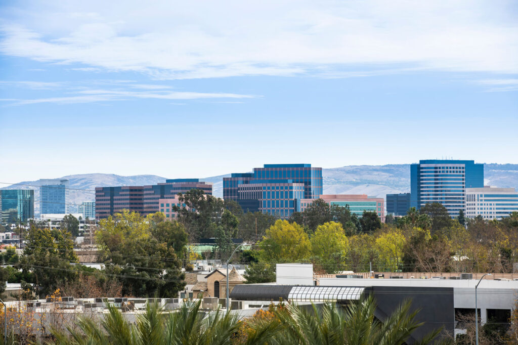 Skyline of Irvine, California, USA.