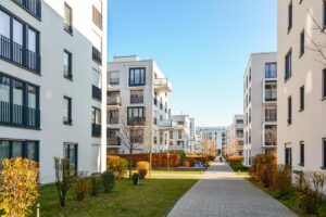 Modern urban community reflecting infrastructure resilience, designed with strategic planning principles.