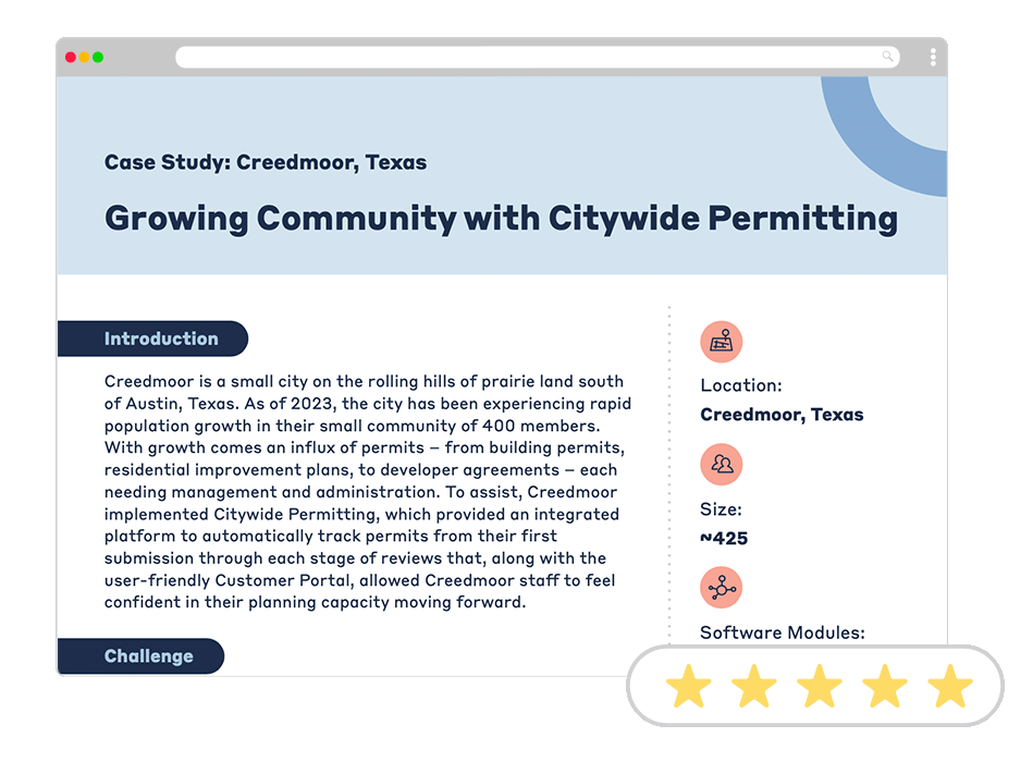 Image of browser window showing Creedmoor Texas Case Study.