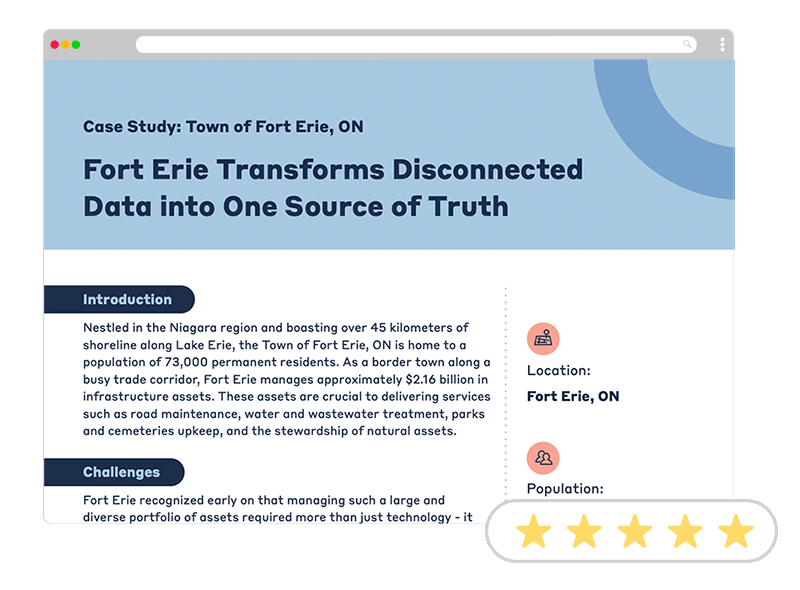 Image of browser window showing Fort Erie Case Study.