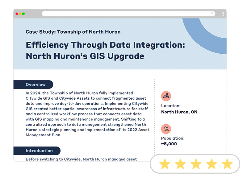 Image of browser window showing North Huron Case Study.