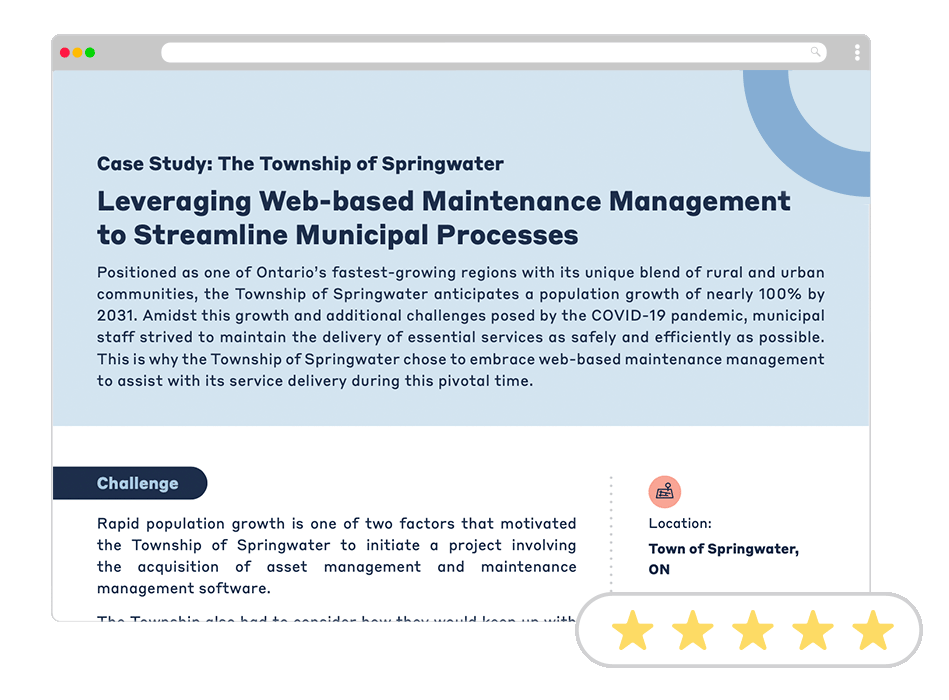 Image of browser window showing Springwater Case Study.