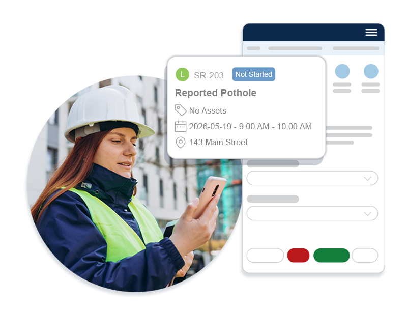 Image of Citywide software and public works employee on site.