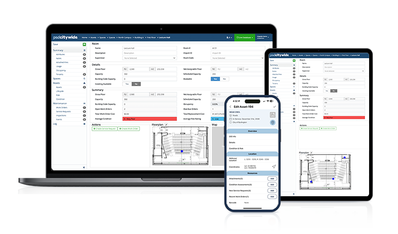 Citywide Spaces software on various devices.