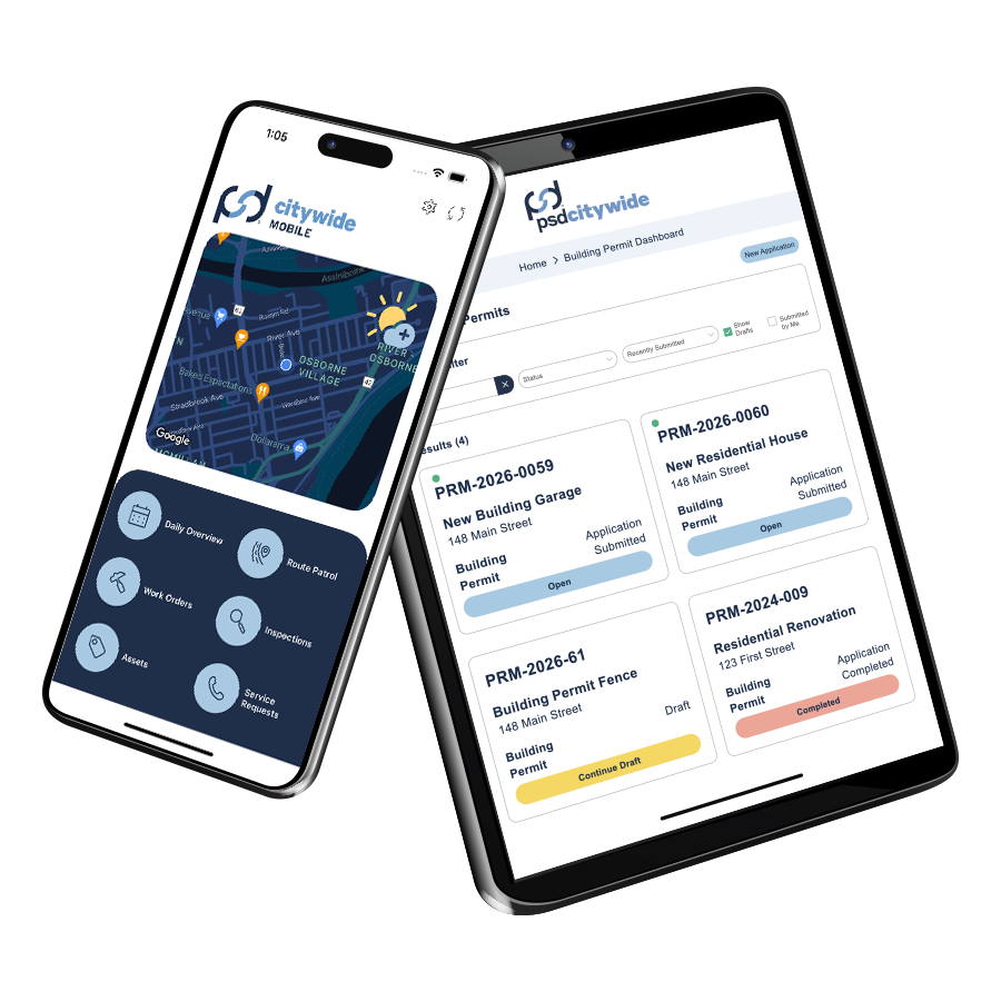 Citywide Mobile app and Citywide Permits app.