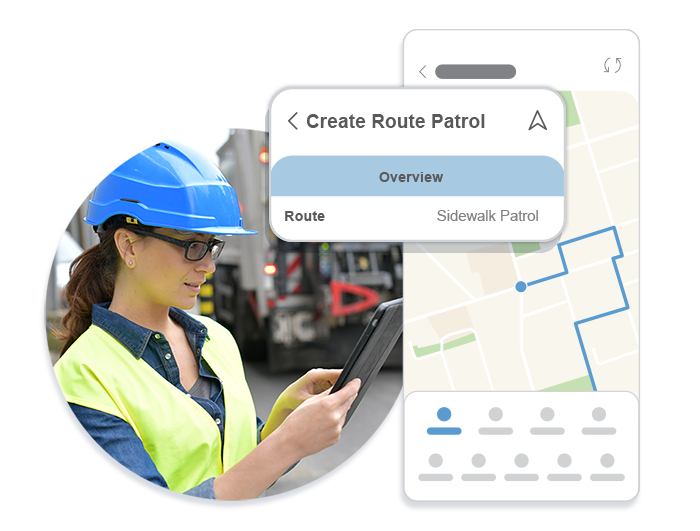 Image of Municipal staff using Citywide Route Patrol software.