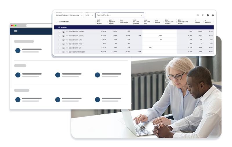 Image of staff using Citywide Budgeting software.